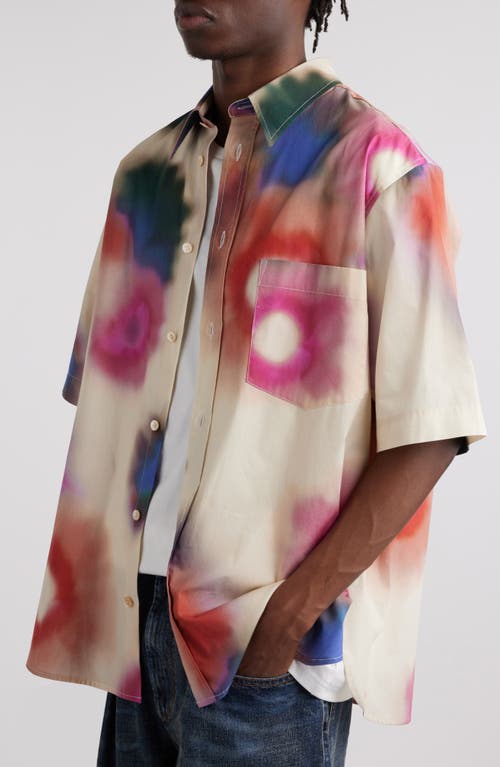 Shop Isabel Marant Labilio Tie Dye Cotton Shirt In Ecru