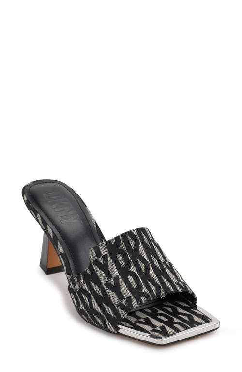 Dkny Square Toe Slide Sandal In Black/eggnog