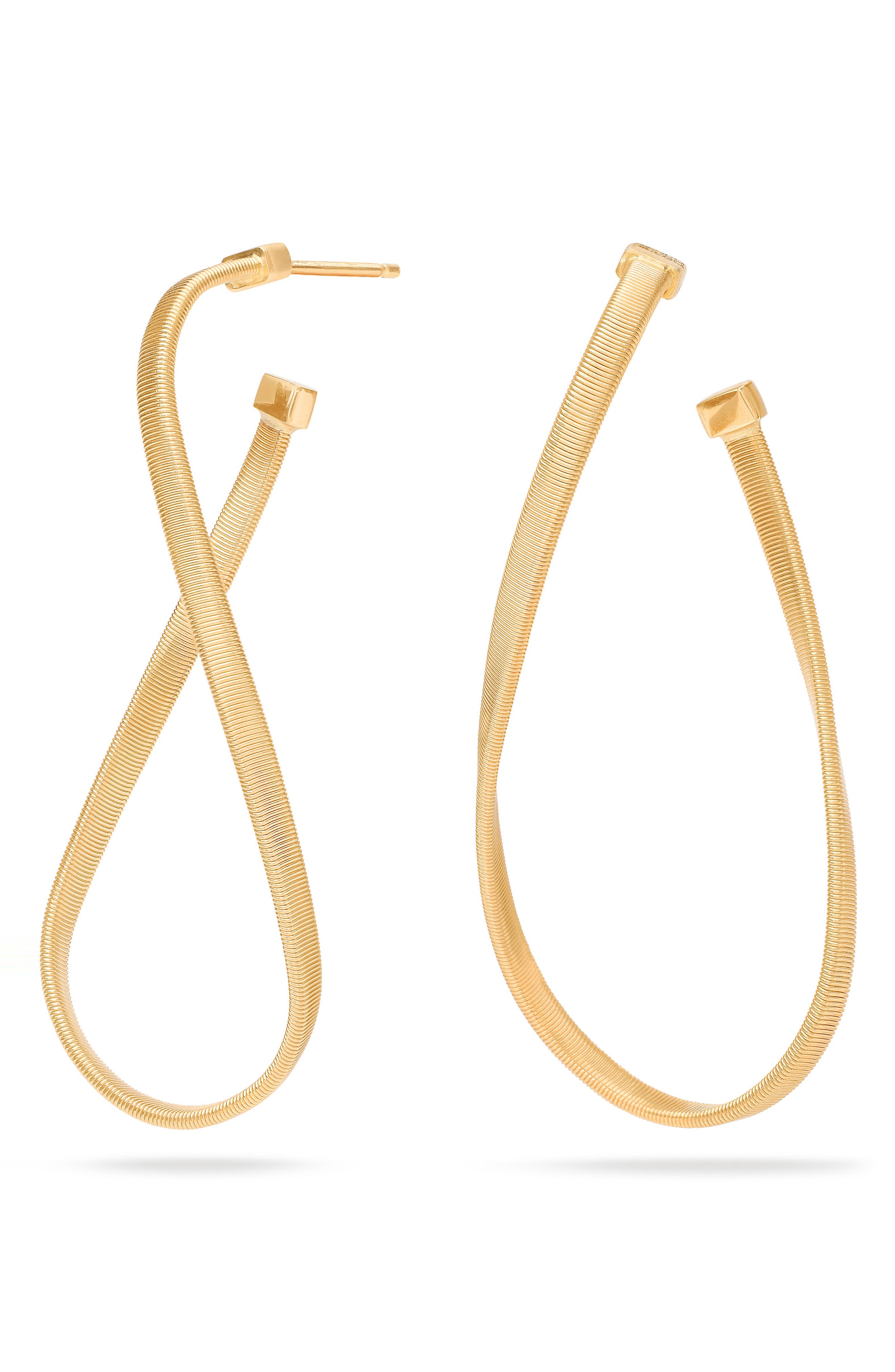 Marco Bicego Marrakech Twist Hoop Earrings In 18k Yellow Gold