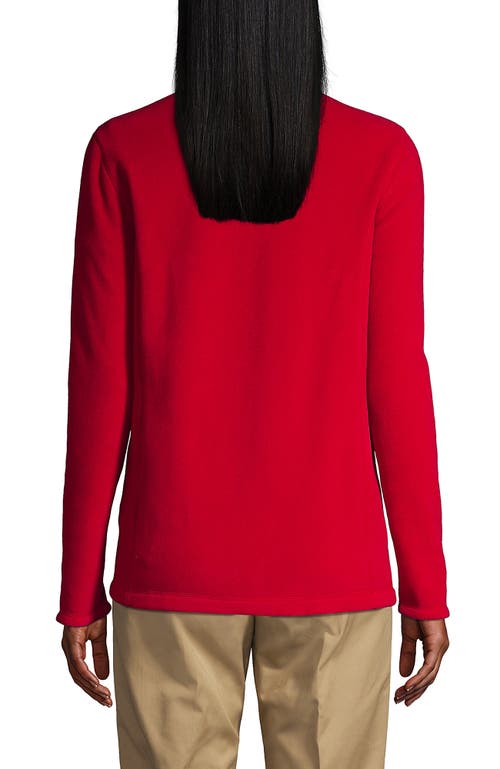 Shop Lands' End Full-zip Mid-weight Fleece Jacket In Red