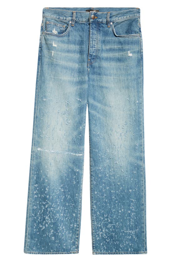 Shop Amiri Shotgun Distressed Denim Baggy Jeans In Crafted Indigo
