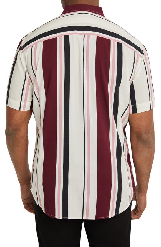 Shop Johnny Bigg Paloma Stripe Short Sleeve Button-up Shirt In Pink