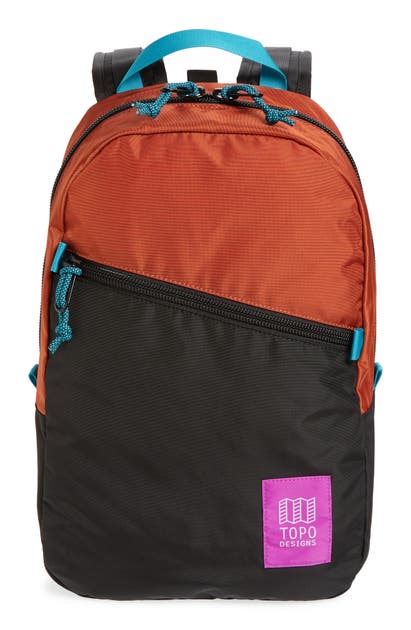 Topo Designs Water Repellent Light Backpack In Clay/black