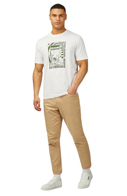 Ben Sherman Rehersal Room Organic Cotton Graphic T-shirt In White