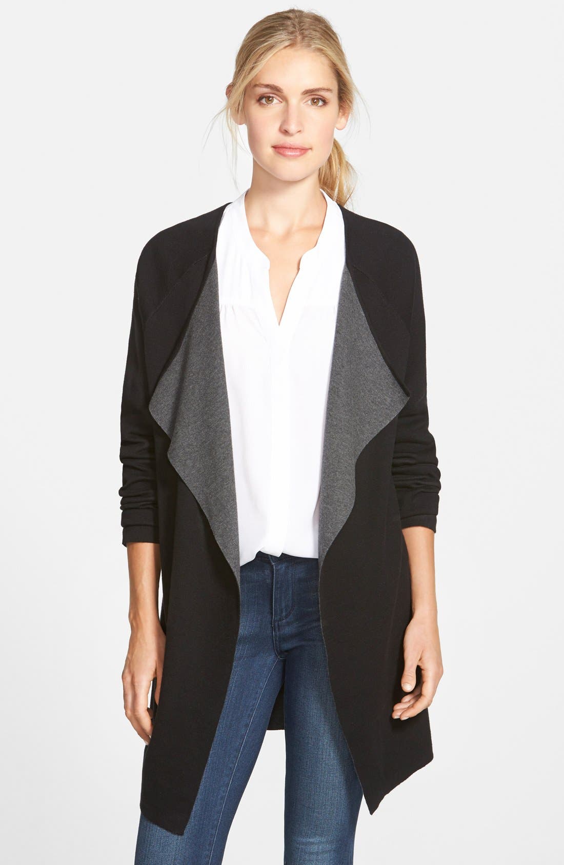 Vince Camuto Double Face Open Front Cardigan Nordstrom