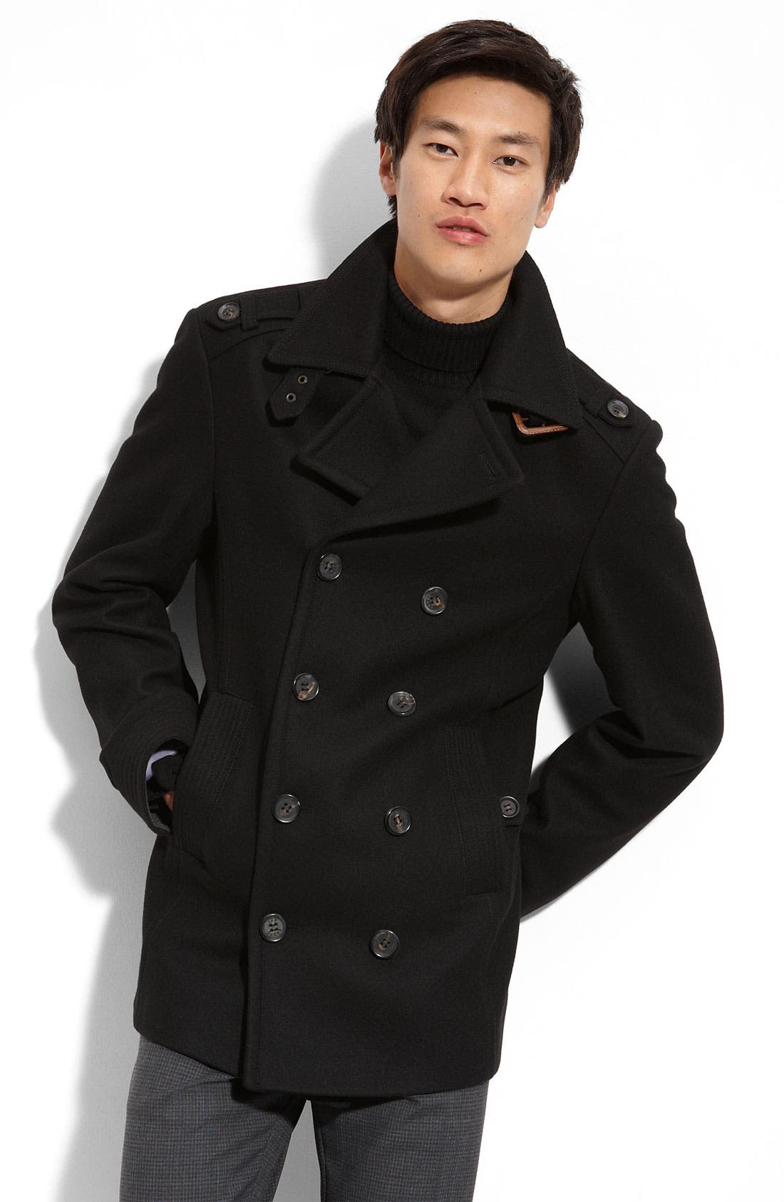 Ted Baker London Virgin Wool Blend Peacoat Nordstrom