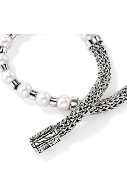 Shop John Hardy Jh Essential Pearl Bracelet, Sterling Silver In Silver/pearl