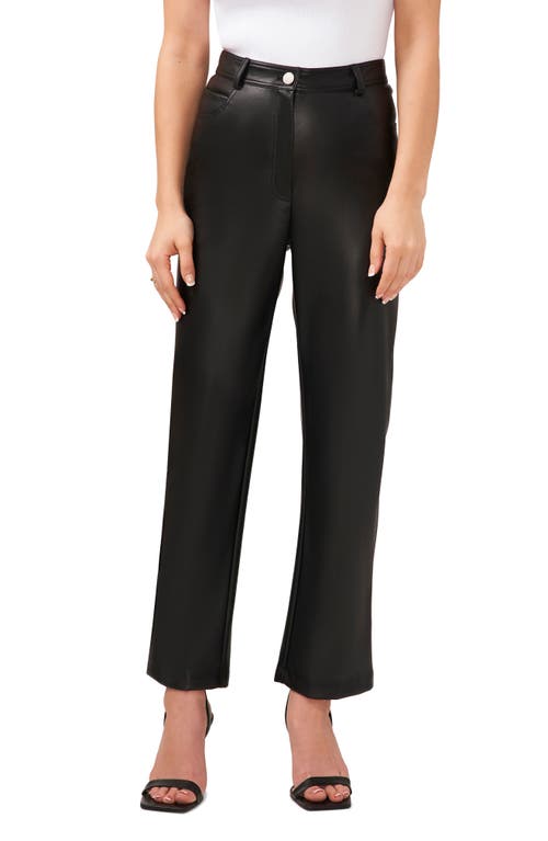halogen(r) 5-Pocket Faux Leather Pants in Rich Black