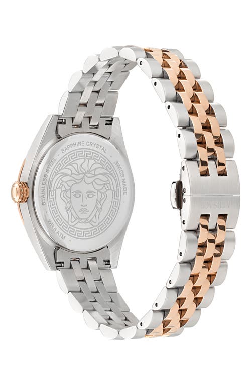 Shop Versace V-code Bracelet Watch, 36mm In Ip Two Tone Green