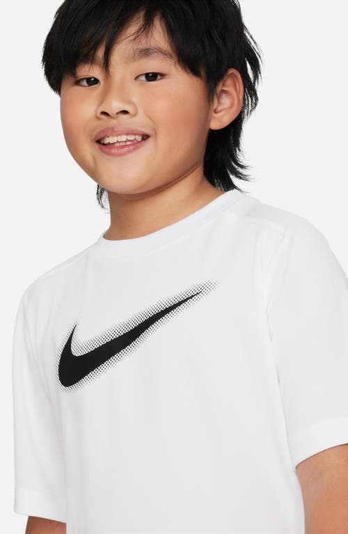 Shop Nike Kids' Dri-fit Training T-shirt In White/black