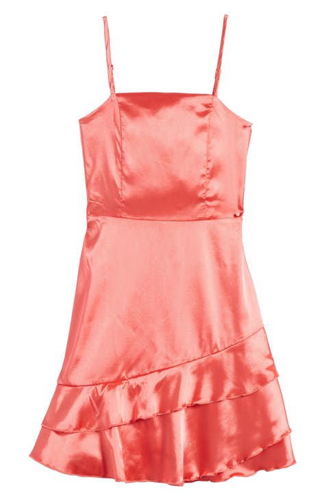 Kids' Ruffle Satin Dress (Big Kid)