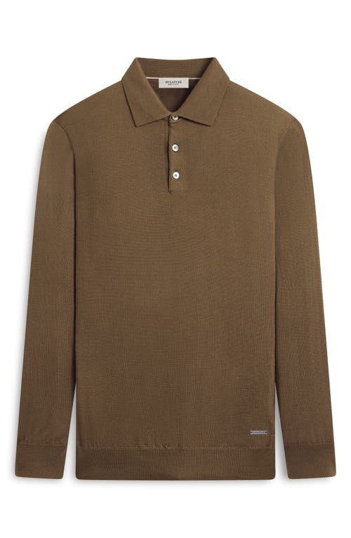 Shop Bugatchi Merino Wool Polo Sweater In Moss