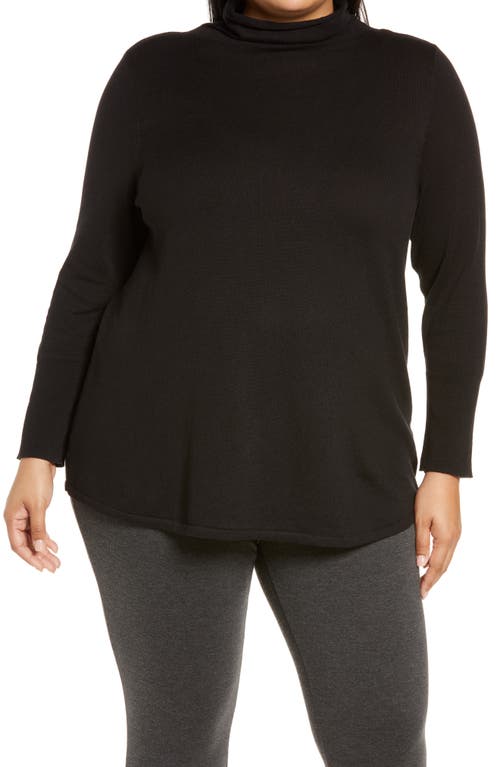 NIC+ZOE Vital Cotton Blend Turtleneck Sweater in Black Onyx