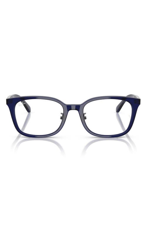 Ray Ban Ray-ban 52mm Square Optical Glasses In Dark Blue