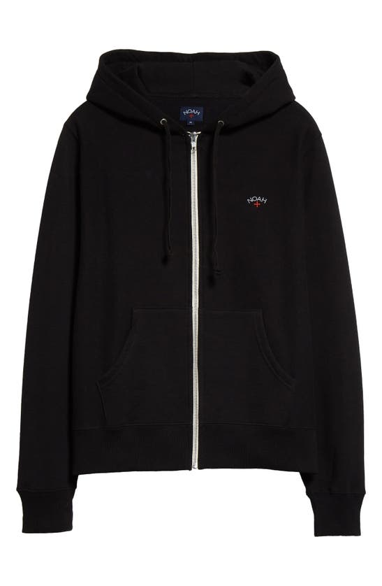 Shop Noah Lightweight Cotton Zip Hoodie In Black