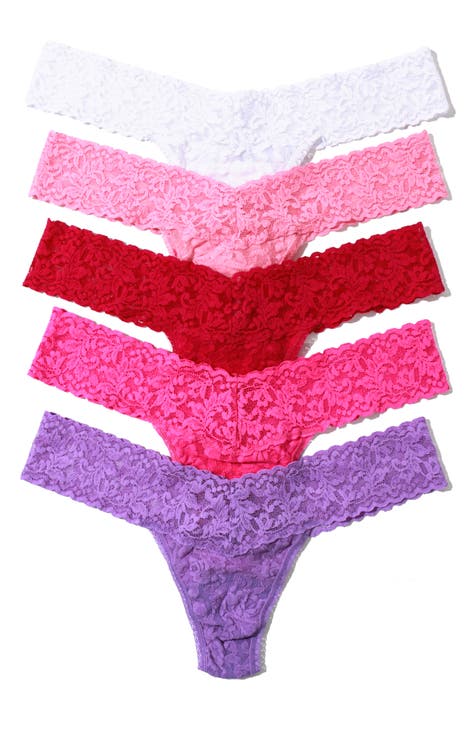  Victoria's Secret PINK Naturals Thong 5 Pack, Cotton