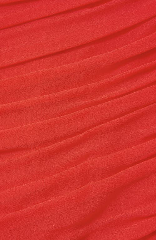 Reiss Coral Saffy Ruched Bodycon Midi Dress In Coral