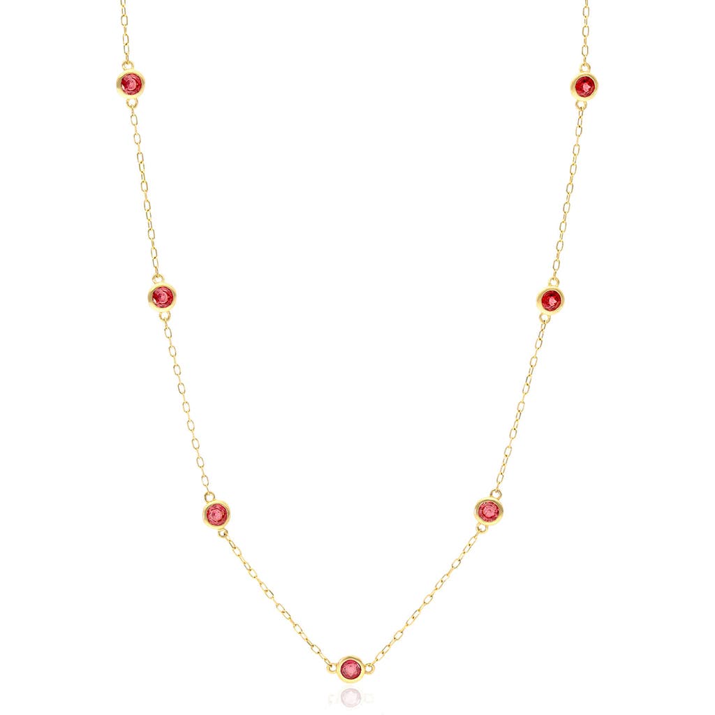 Shop House Of Frosted Multistone Station Necklace In Gold/garnet