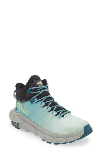 Hoka Trail Code Gtx Womens Casual Lace Up Hiking Shoes In Blue Glass/coastal Shade