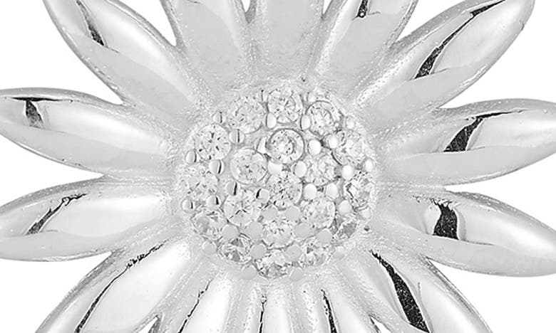 Sphera Milano Pavé Cz Flower Pendant Necklace In Silver