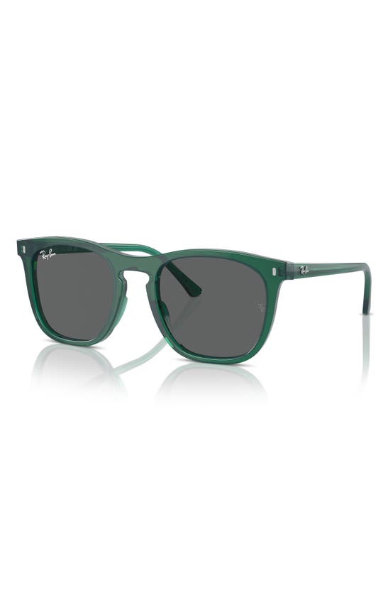 Shop Ray Ban Ray-ban 53mm Polarized Square Sunglasses In Transparent Green