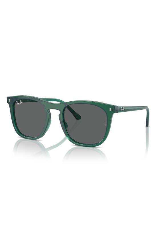 Ray Ban 53mm Polarized Square Sunglasses In Transparent Green