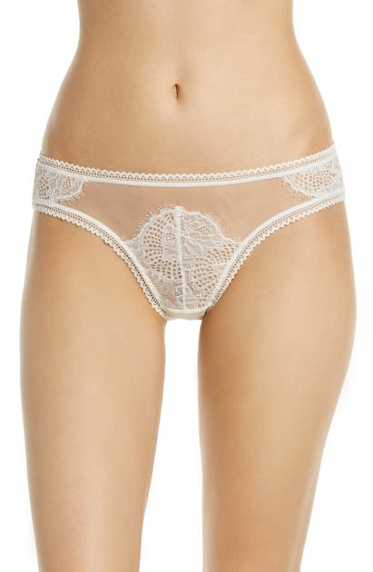 Thistle & Spire Thistle And Spire Eyelash Lace Mirage Thong In Ivory