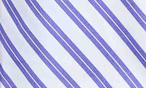 Foxcroft Mary Stripe Cotton Blend Button-up Shirt In Lapis/white