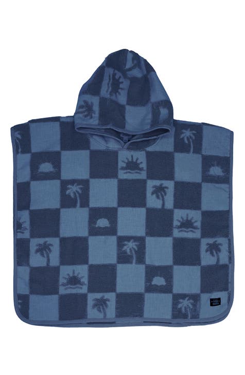 Kids' El Rey Checkerboard Terry Cloth Hooded Poncho (Toddler & Little Kid)