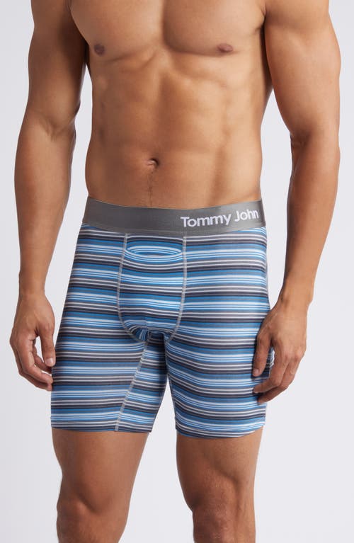 Shop Tommy John 2-pack Cool Cotton 6-inch Boxer Briefs In Micro Chip Stripe/black