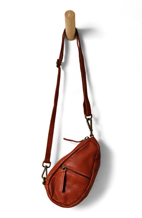 Mini Coffee Date Leather Crossbody Bag in Terracotta