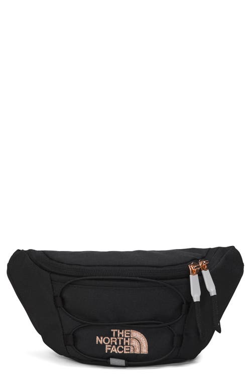 The North Face Jester Luxe Belt Bag In Tnf Black/coral Metallic