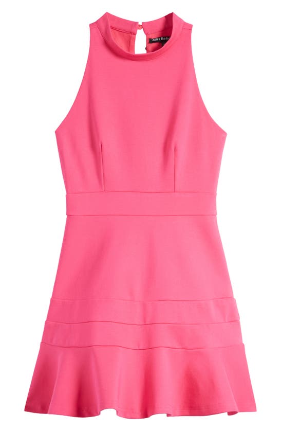 Shop Miss Behave Kids' Puff Sleeve Cutout Skater Dress In Pink