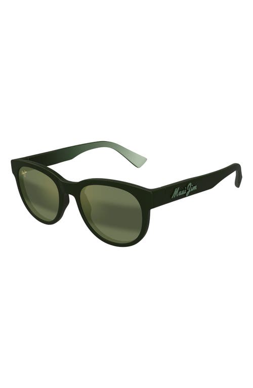 Maui Jim Maoli 52mm Polarizedplus2® Round Sunglasses In Matte Dark Green