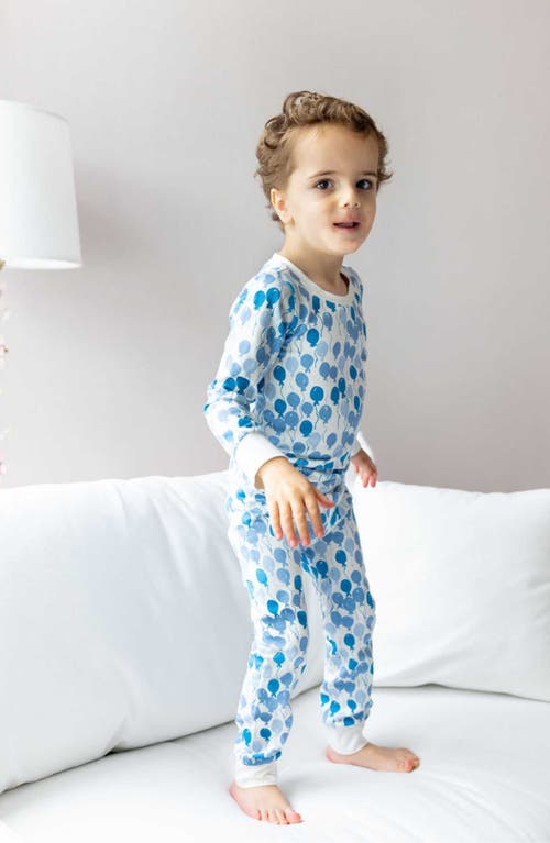 Shop Norani Blue Balloons Fitted Stretch Organic Cotton Pajamas