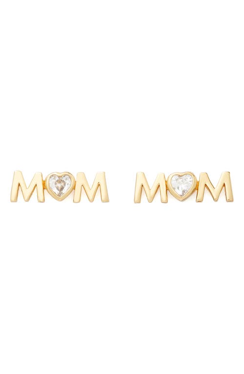 Kate Spade New York mom stud earrings in Clear/Gold. at Nordstrom