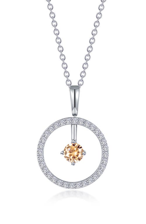 Shop Lafonn Simulated Diamond Lab-created Birthstone Reversible Pendant Necklace In Yellow/november