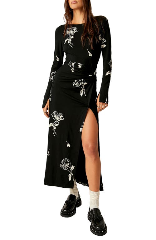 Free People Love & Be Loved Floral Long Sleeve Maxi Dress in Black Combo |  Smart Closet
