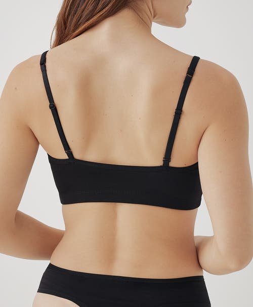 Pact Organic Cotton Everyday Strappy Scoop Bralette In Black