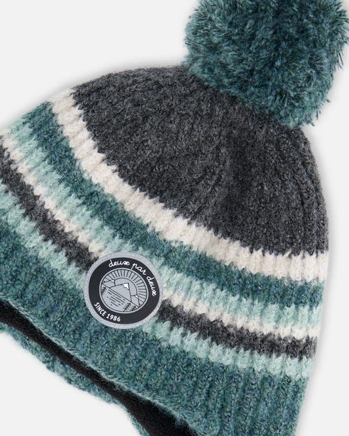 Shop Deux Par Deux Baby Boy's Peruvian Knit Hat Gradient Green In Stripes