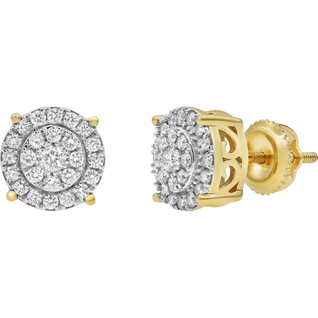 Luvmyjewelry Concentric Circle 14k Yellow Gold Diamond Earrings In 14k Yellow Gold