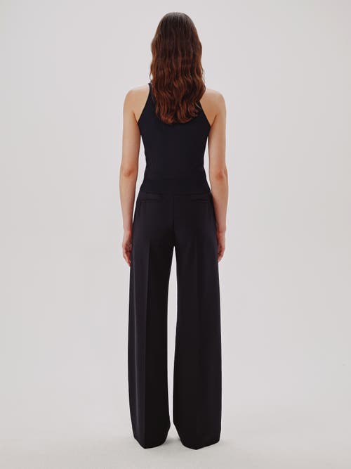 Another Tomorrow Deep V Tank Knit In Black