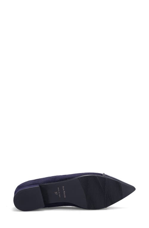 Shop Ron White Kacie Water Resistant Pointed Toe Ballet Flat In French Navy