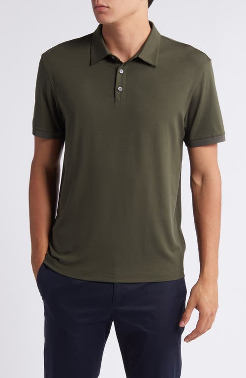 Shop Theory Noran Polo In Dark Olive