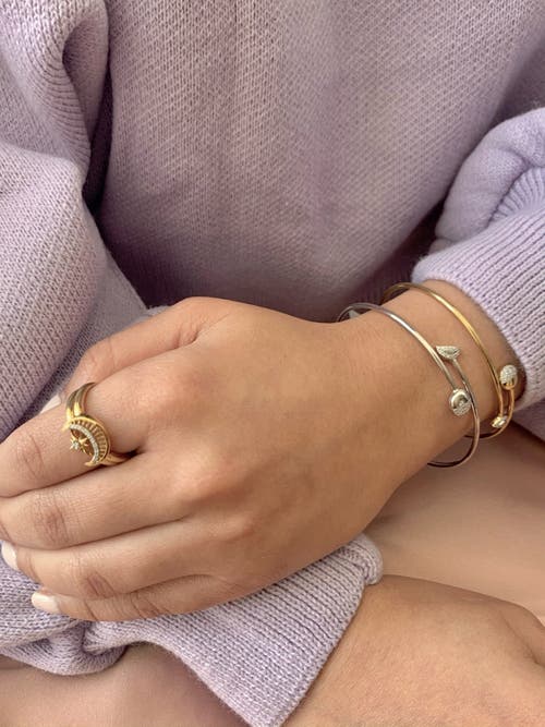Luvmyjewelry Moon Stages Adjustable Diamond Bangle In Sterling Silver In Silver