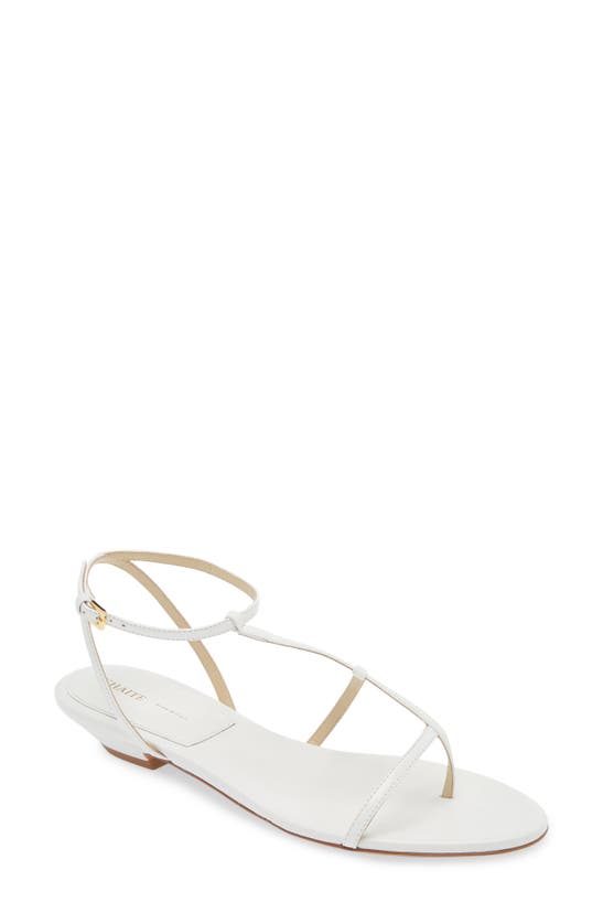 Khaite Jones Asymmetric T-strap Sandal In White