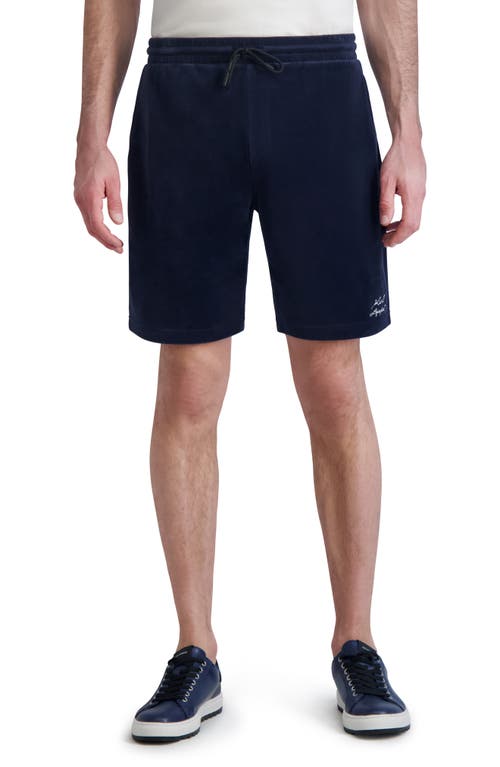 Karl Lagerfeld Paris French Terry Drawstring Shorts Navy at Nordstrom,