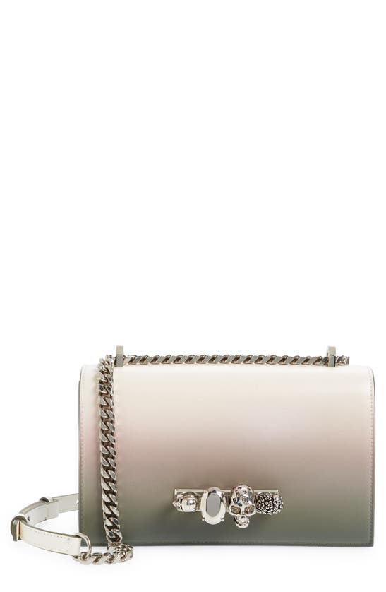 Alexander Mcqueen Jeweled Ombré Leather Shoulder Bag In Military Multi