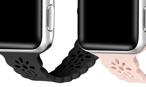 The Posh Tech Silicone Sport 2-pack Apple Watch® Watchbands In Pink/black