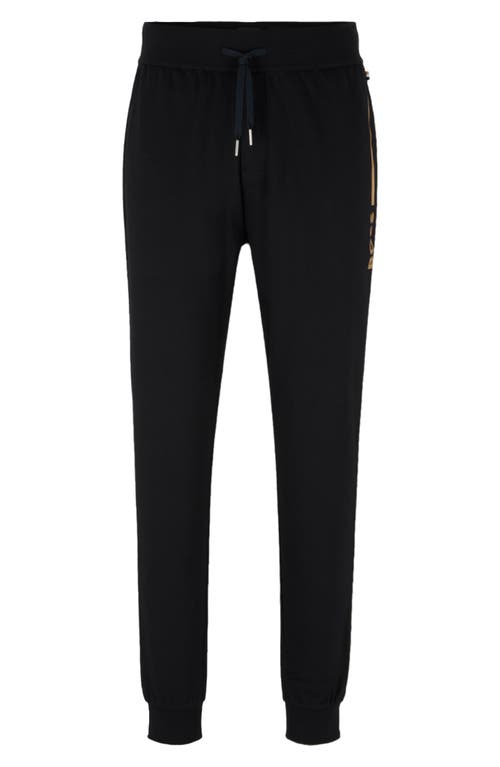 Tracksuit Cotton Blend Pajama Joggers in Black